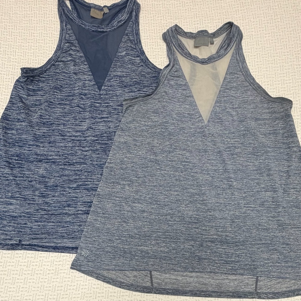 Athleta Women's Tank Top Racerback Gray‎ And Blue Bundle Size M